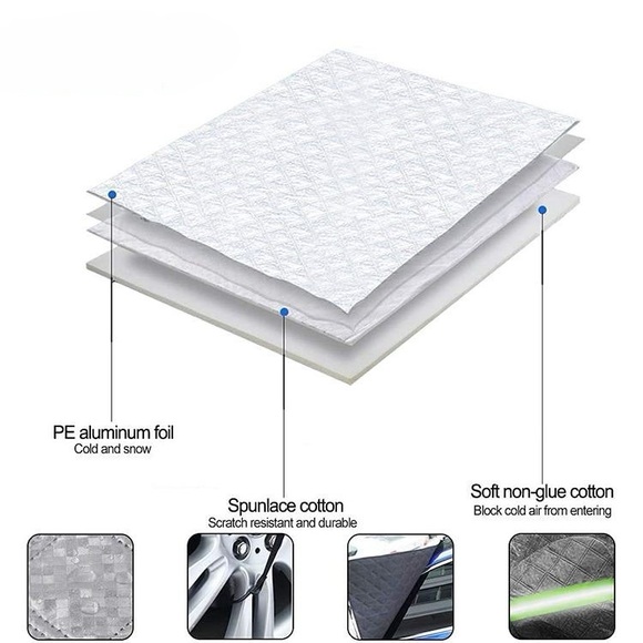 Car Snow Covers for Windshield and Side Mirrors Non Woven Aluminium Covers - Picture 4 of 8